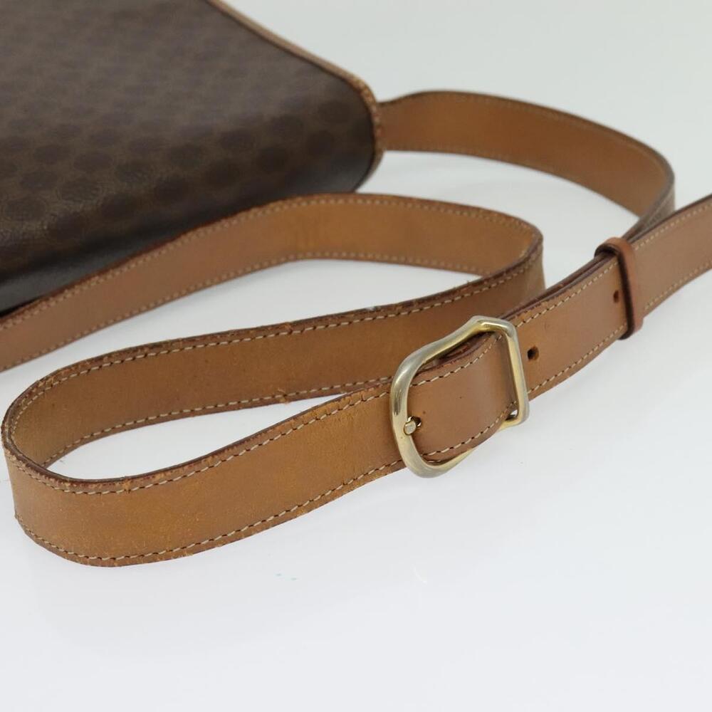 CELINE Macadam Canvas Shoulder Bag Pvc Leather Brown Gold - Picture 7 of 12